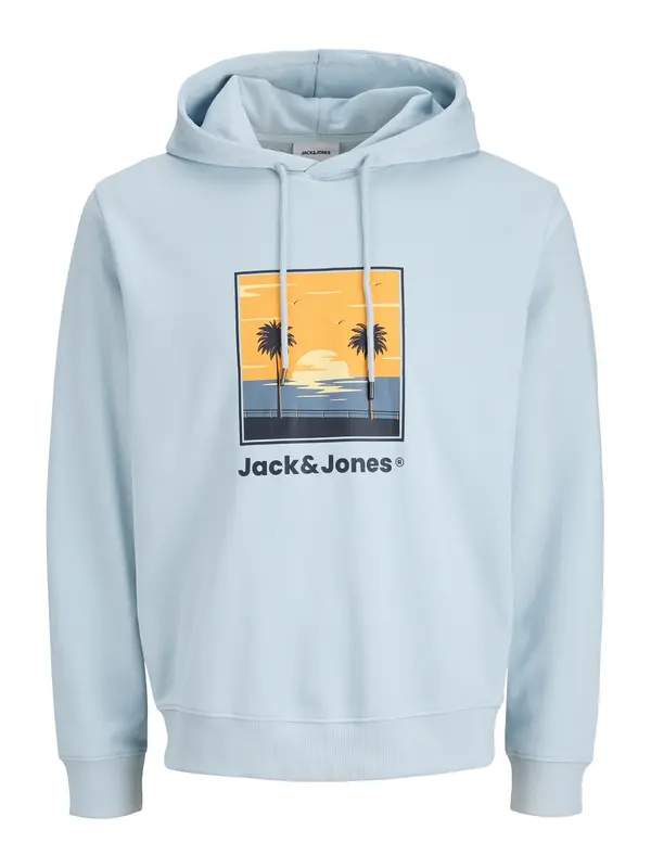 Jack & Jones Plus Jack & Jones Plus Sweater majica 'JJPERRY'  mornarsko plava / pastelno plava / svijetložuta / svijetlonarančasta