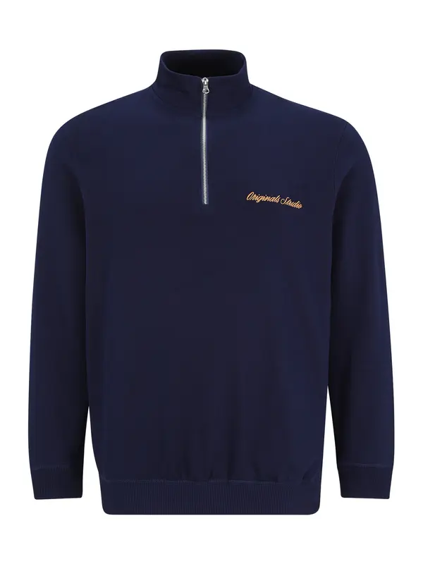 Jack & Jones Plus Jack & Jones Plus Sweater majica 'JORNorrebro'  morsko plava / med