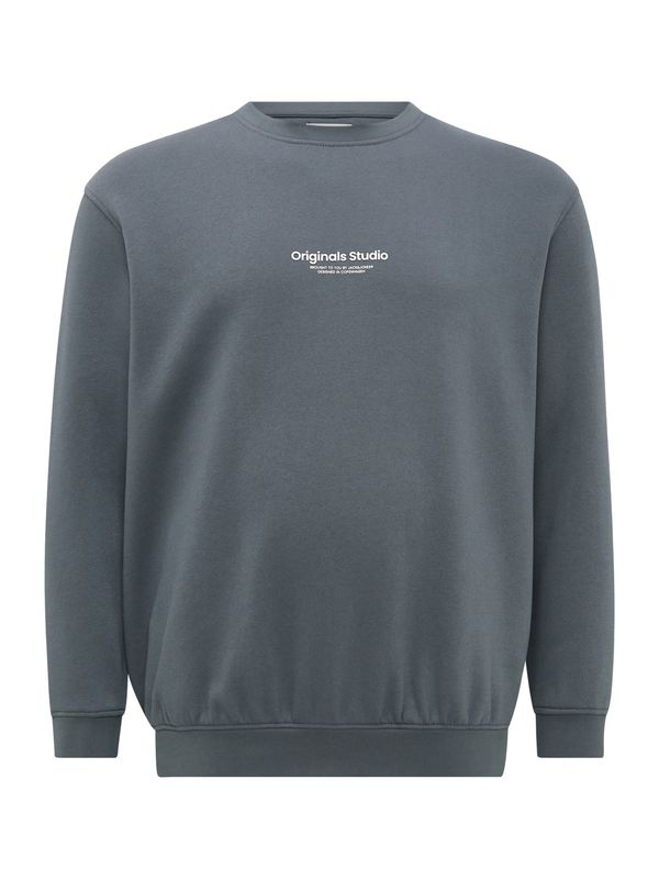 Jack & Jones Plus Jack & Jones Plus Sweater majica 'JORVESTERBRO'  golublje plava / bijela