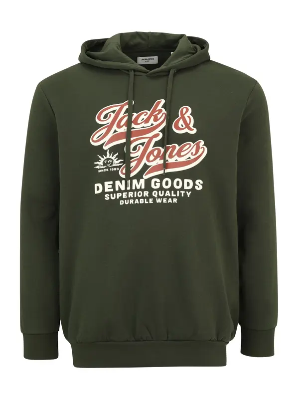 Jack & Jones Plus Jack & Jones Plus Sweater majica  konjak / tamno zelena / bijela