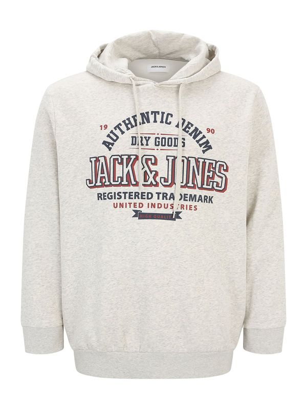 Jack & Jones Plus Jack & Jones Plus Sweater majica  mornarsko plava / hrđavo smeđa / bijela melange