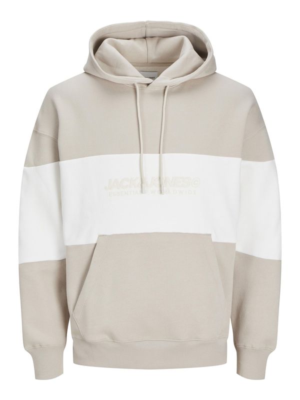 Jack & Jones Plus Jack & Jones Plus Sweater majica  sivkasto bež / bijela