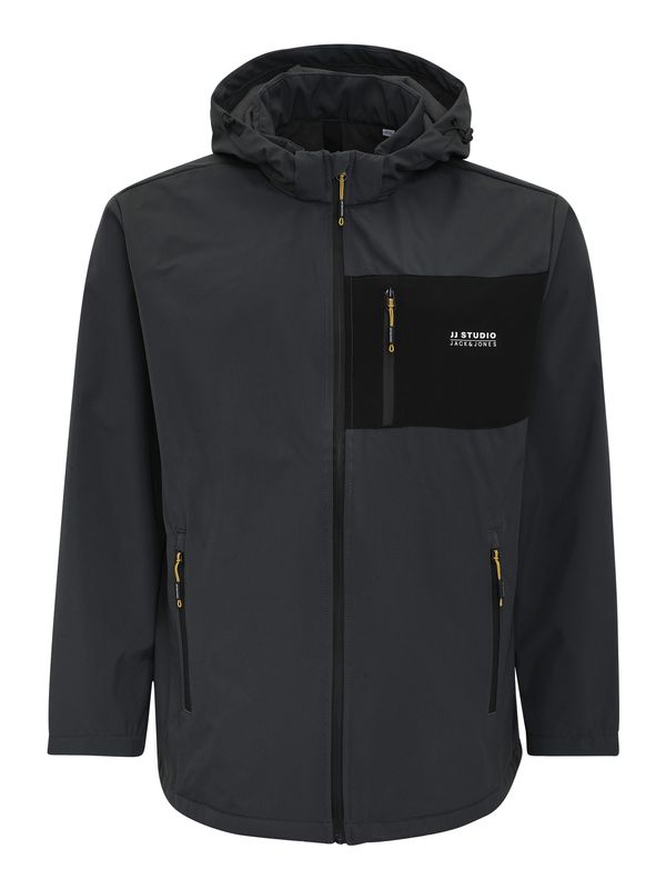 Jack & Jones Plus Jack & Jones Plus Tehnička jakna 'JJTAYLOR'  bazalt siva / crna