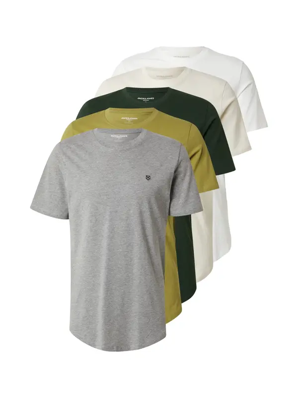 Jack & Jones Premium Jack & Jones Premium Majica 'JPRBLABRODY'  bež / maslinasta / tamno zelena / bijela