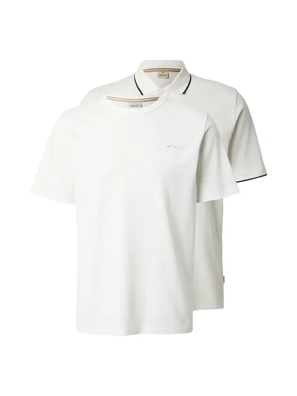 Jack & Jones Premium Jack & Jones Premium Majica 'JPRBLUALVES'  svijetlosiva / bijela