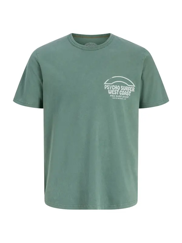 Jack & Jones Premium Jack & Jones Premium Majica 'JPRBLUMAXWELL'  sivkasto zelena / bijela