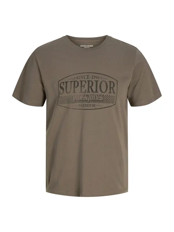 Jack & Jones Premium Jack & Jones Premium Majica 'JPRBLUNOAH'  siva / tamno zelena