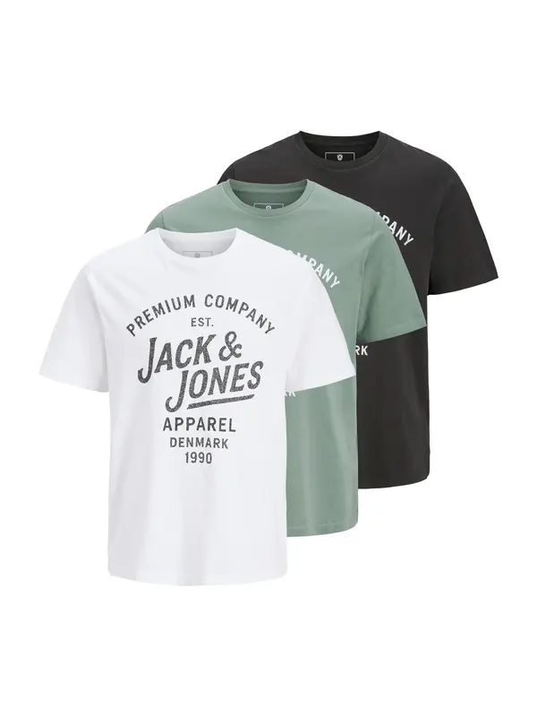 Jack & Jones Premium Jack & Jones Premium Majica 'JPRBLUZANE'  menta / crna / bijela