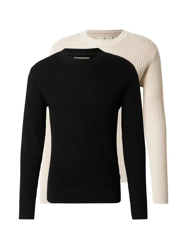 Jack & Jones Premium Jack & Jones Premium Pulover 'JPRBLUBARKLEY'  bež / crna