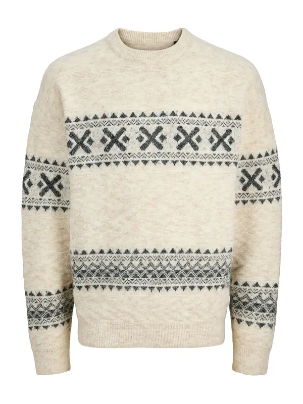 Jack & Jones Premium Jack & Jones Premium Pulover 'JPRBLUMAX'  taupe siva / tamo siva