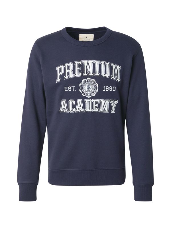 Jack & Jones Premium Jack & Jones Premium Sweater majica 'JPRBLUJADON'  noćno plava / bijela