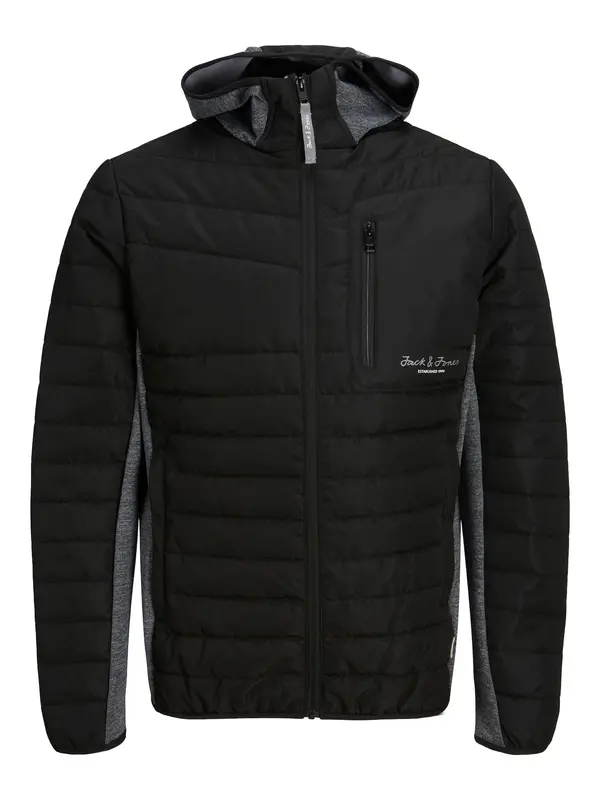 JACK & JONES JACK & JONES Prijelazna jakna 'Berg'  siva melange / crna / bijela