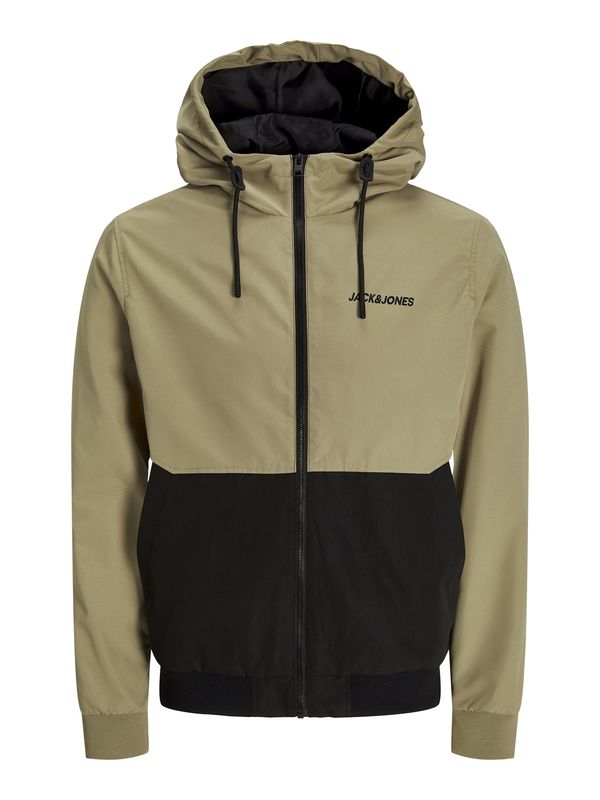 JACK & JONES JACK & JONES Prijelazna jakna 'JJERUSH'  svijetlosmeđa / crna
