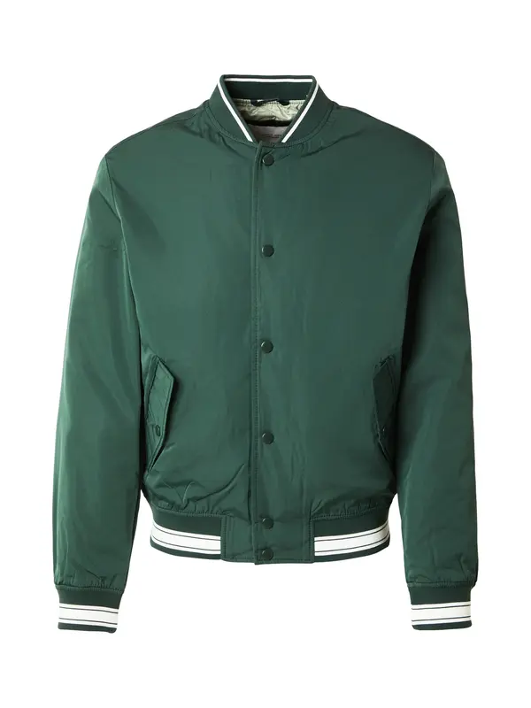 JACK & JONES JACK & JONES Prijelazna jakna 'JORGREENE'  tamno zelena / bijela
