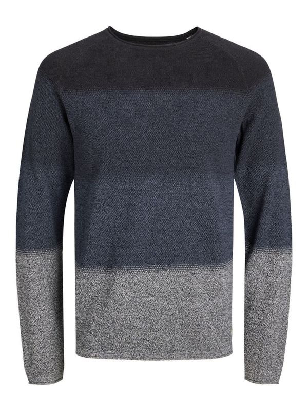 JACK & JONES JACK & JONES Pulover 'Hill'  morsko plava / tamno plava / siva / crna