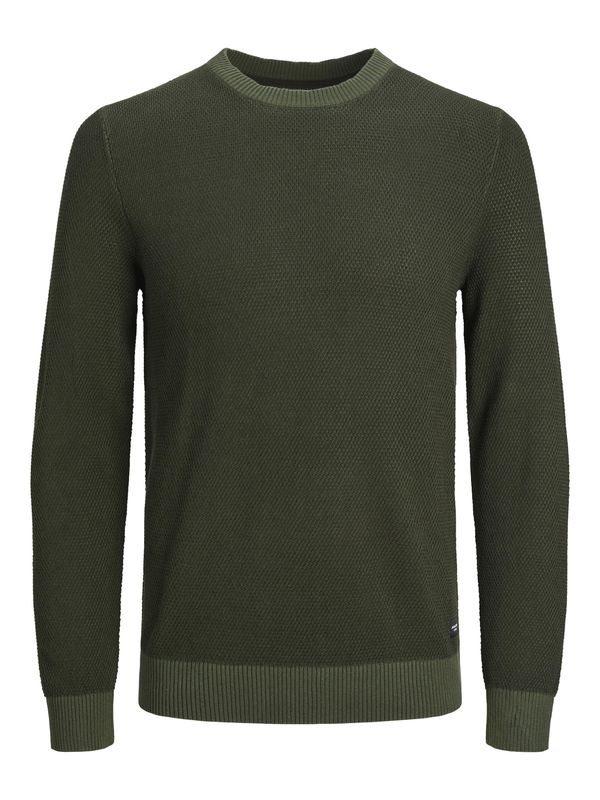 JACK & JONES JACK & JONES Pulover 'JJEGlobe'  maslinasta / tamno zelena