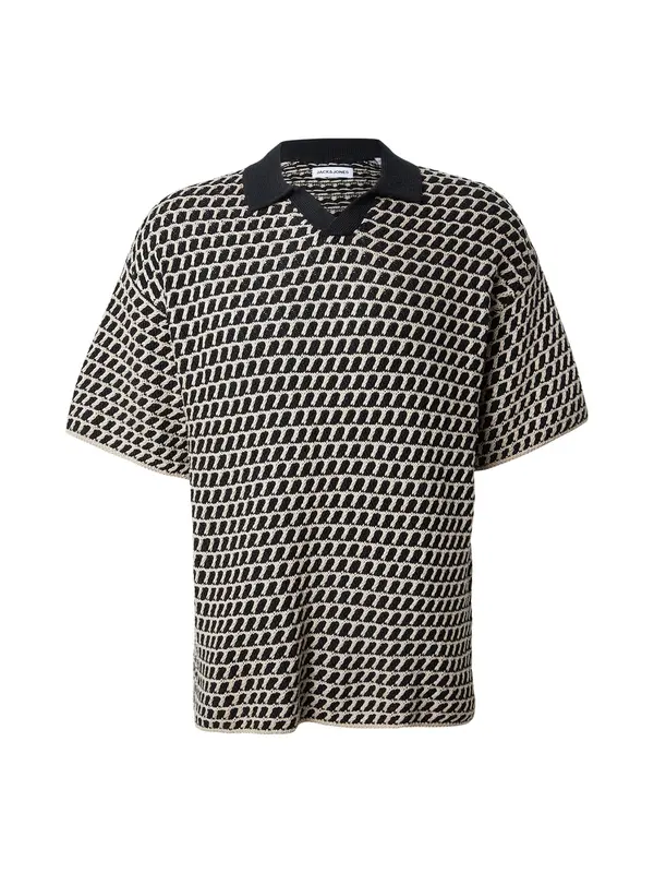 JACK & JONES JACK & JONES Pulover 'JJHUDSON'  ecru/prljavo bijela / crna