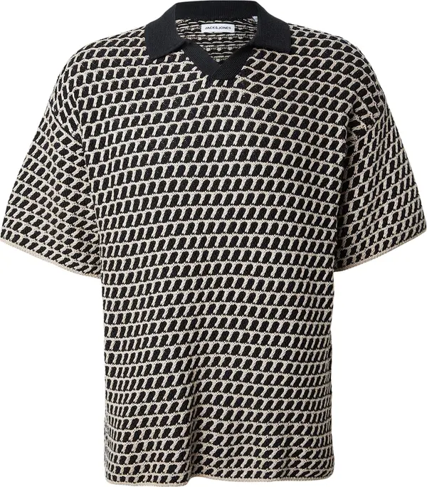 JACK & JONES JACK & JONES Pulover 'JJHUDSON'  ecru/prljavo bijela / crna