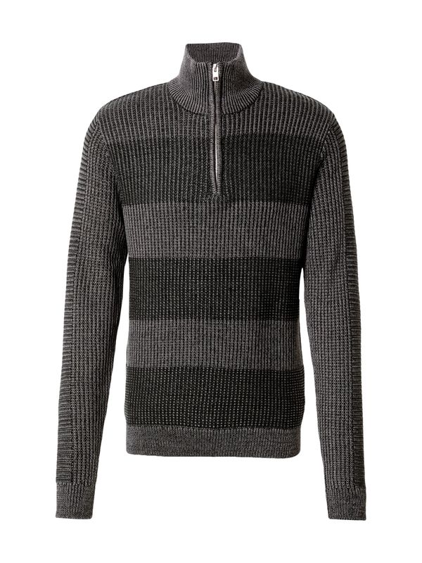 JACK & JONES JACK & JONES Pulover 'JJHugo'  antracit siva / crna
