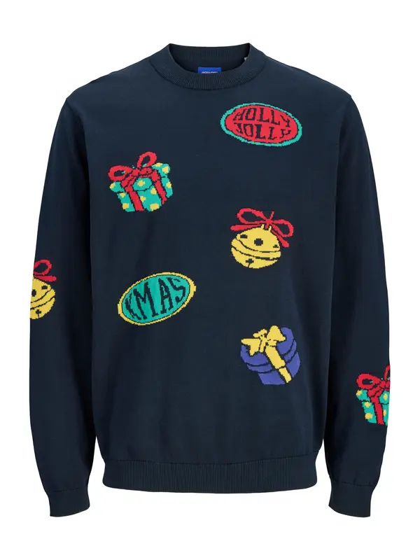 JACK & JONES JACK & JONES Pulover 'JORHoliday'  noćno plava / svijetložuta / menta / crvena