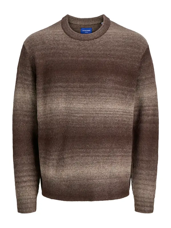 JACK & JONES JACK & JONES Pulover 'JORMEADOWS'  svijetlosiva / tamno crvena