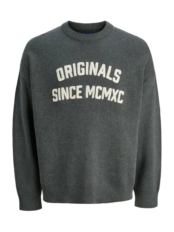 JACK & JONES JACK & JONES Pulover 'JORMEADOWS'  tamo siva / bijela