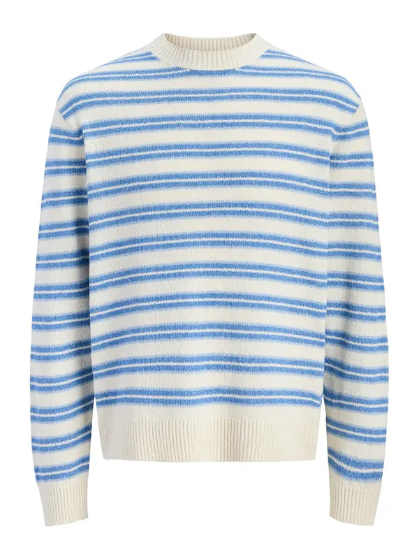 JACK & JONES JACK & JONES Pulover 'JORNANTUCKET'  ecru/prljavo bijela / kraljevsko plava