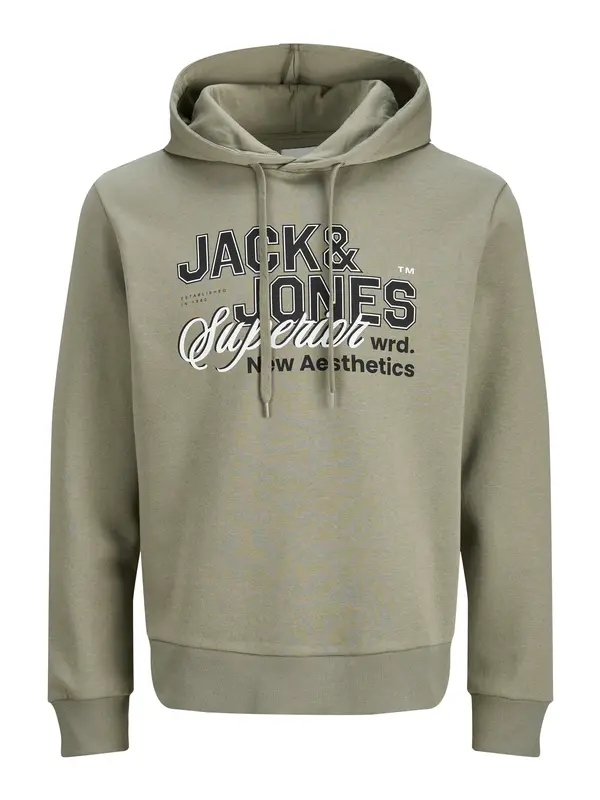 JACK & JONES JACK & JONES Sweater majica  bež siva / crna / bijela