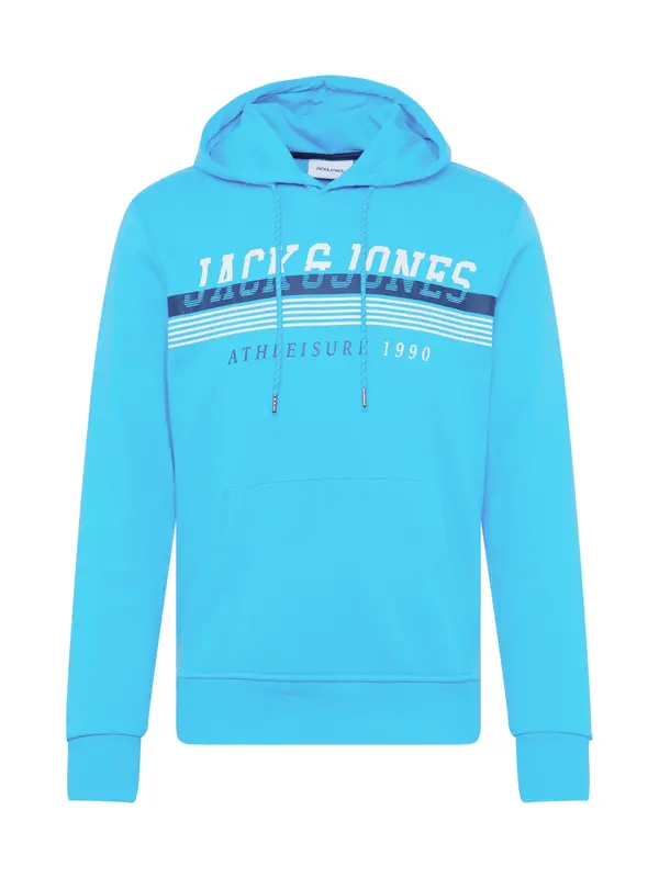 JACK & JONES JACK & JONES Sweater majica 'Iron'  morsko plava / azur / bijela