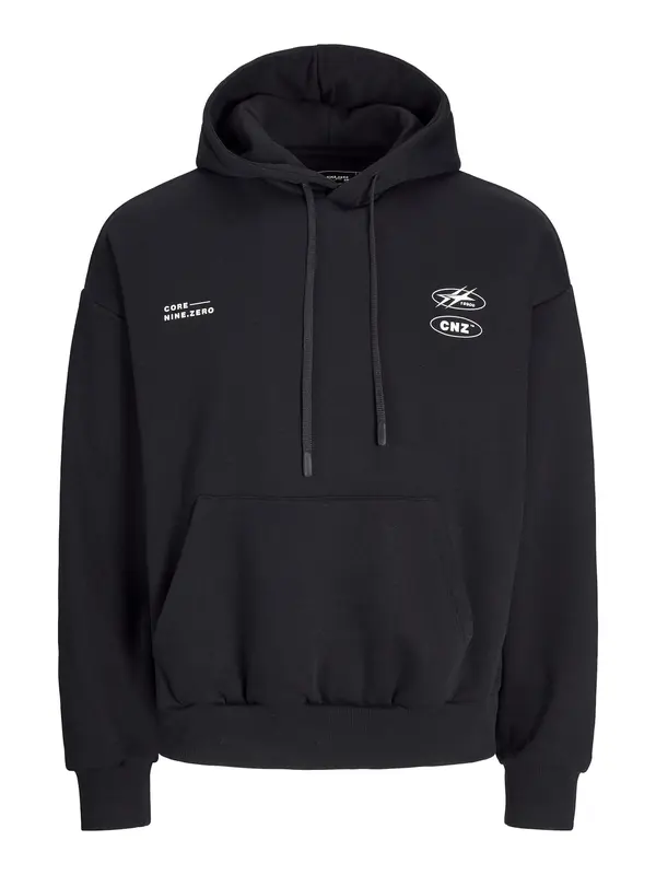 JACK & JONES JACK & JONES Sweater majica 'JCOCnz Berlin'  crna / bijela