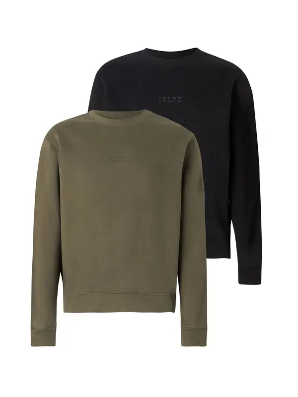 JACK & JONES JACK & JONES Sweater majica 'JCOPOINT'  kaki / crna