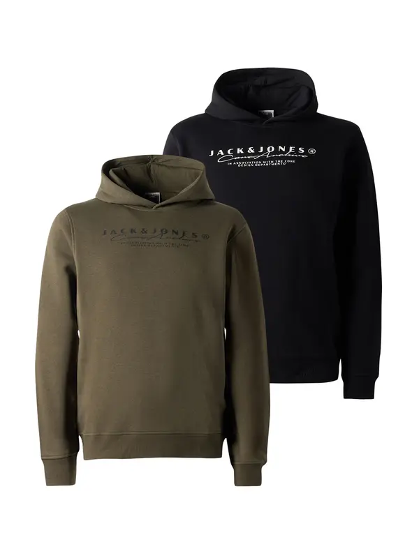 JACK & JONES JACK & JONES Sweater majica 'JCOPOINT'  kaki / crna