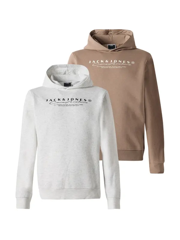 JACK & JONES JACK & JONES Sweater majica 'JCOPOINT'  svijetlosmeđa / bijela melange