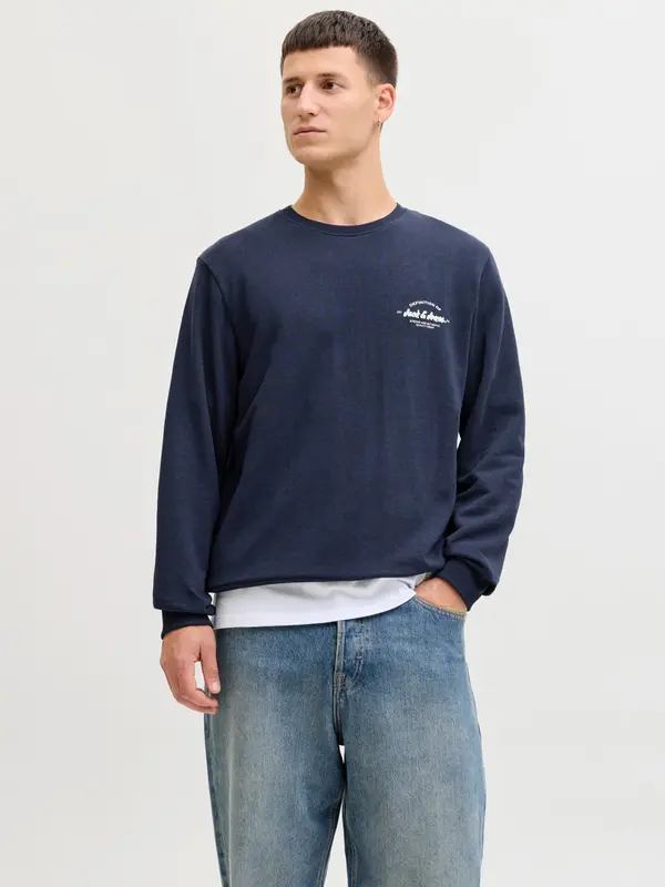 JACK & JONES JACK & JONES Sweater majica 'JJBRANDON'  mornarsko plava