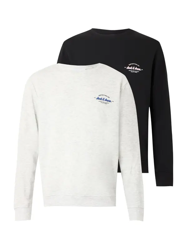 JACK & JONES JACK & JONES Sweater majica 'JJBRANDON'  plava / svijetlosiva / crna / bijela
