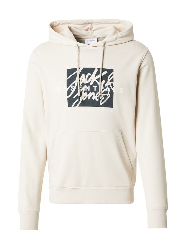 JACK & JONES JACK & JONES Sweater majica 'JJCOLTON'  bež siva / crna / bijela