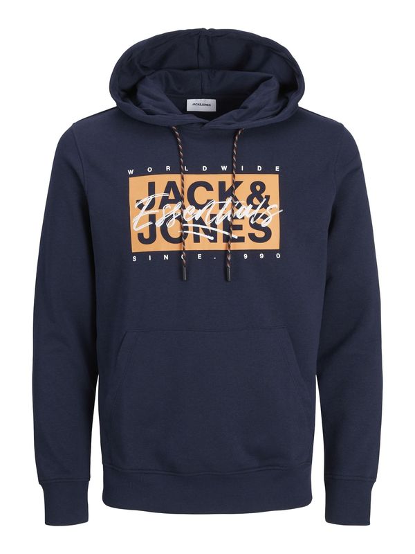 JACK & JONES JACK & JONES Sweater majica 'JJColton'  morsko plava / narančasta / bijela