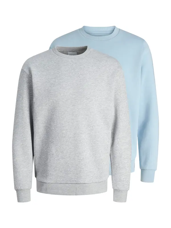 JACK & JONES JACK & JONES Sweater majica 'JJEBRADLEY'  svijetloplava / siva melange