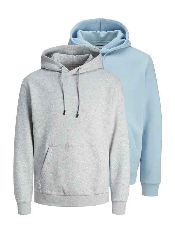JACK & JONES JACK & JONES Sweater majica 'JJEBRADLEY'  svijetloplava / siva