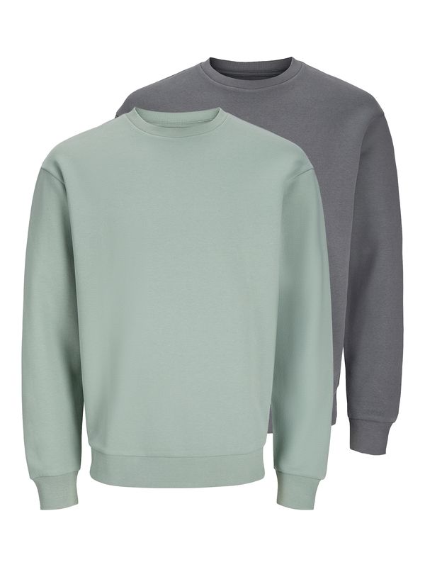 JACK & JONES JACK & JONES Sweater majica 'JJEBRADLEY'  tamo siva / menta