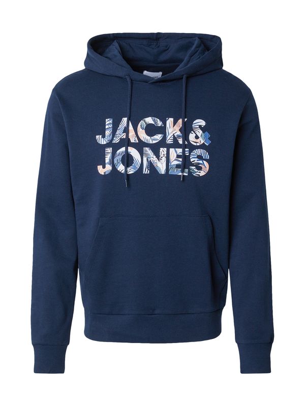 JACK & JONES JACK & JONES Sweater majica 'JJEBRYAN'  morsko plava / kraljevsko plava / pastelno narančasta / bijela