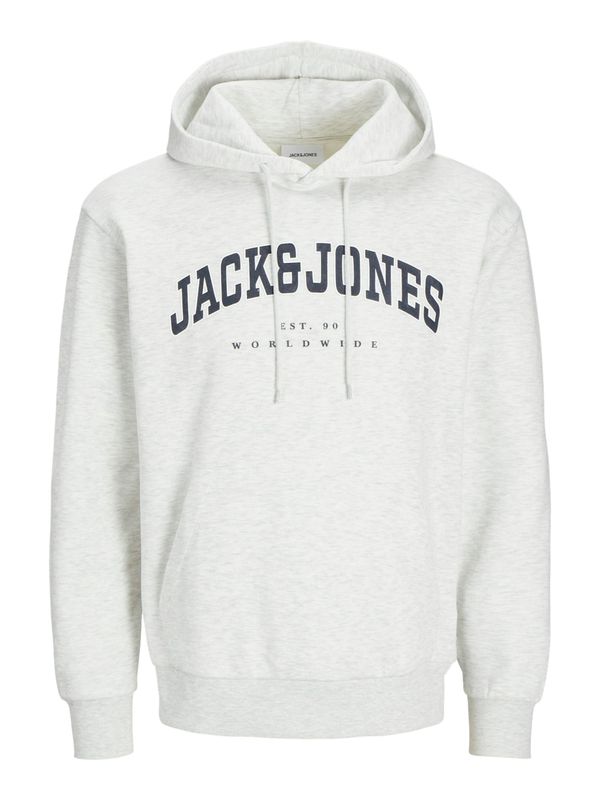 JACK & JONES JACK & JONES Sweater majica 'JJECaleb'  mornarsko plava / bijela melange