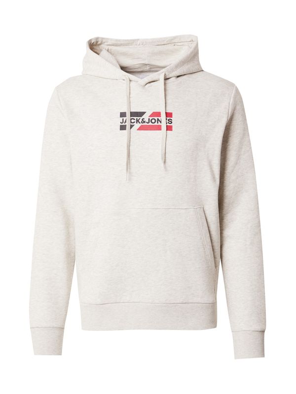 JACK & JONES JACK & JONES Sweater majica 'JJECORP'  bež melange / mornarsko plava / svijetlo crvena