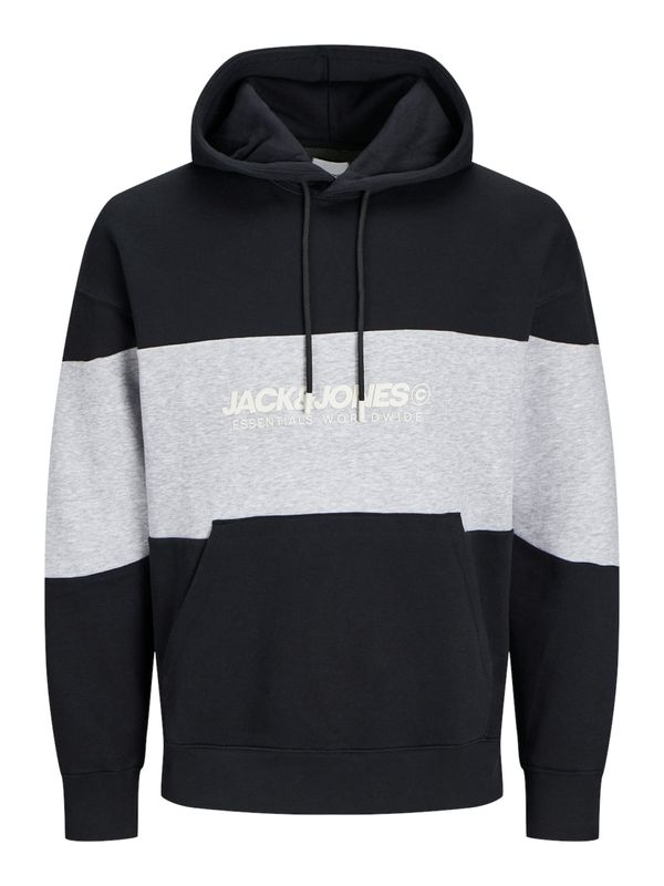 JACK & JONES JACK & JONES Sweater majica 'JJELegacy'  siva melange / crna / bijela