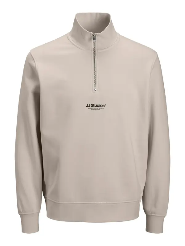 JACK & JONES JACK & JONES Sweater majica 'JJESoho'  bež siva / crna