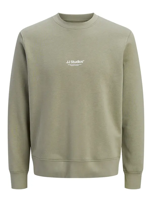 JACK & JONES JACK & JONES Sweater majica 'JJESoho'  maslinasta / bijela