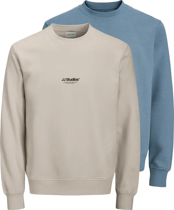 JACK & JONES JACK & JONES Sweater majica 'JJESOHO'  plava / taupe siva
