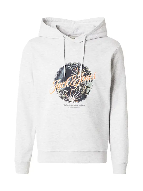 JACK & JONES JACK & JONES Sweater majica 'JJHONOLULU'  pastelno zelena / narančasta / crna / bijela melange
