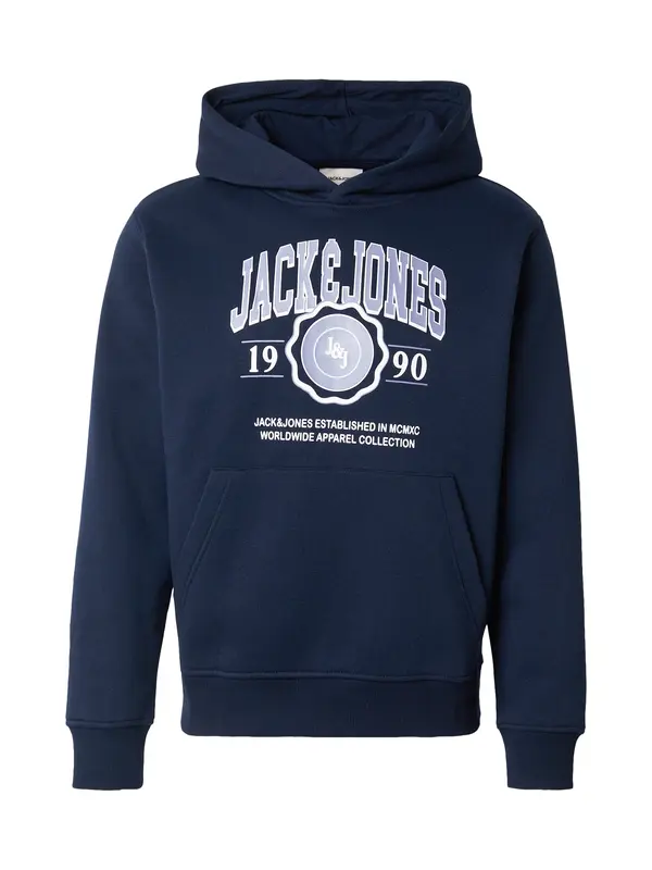 JACK & JONES JACK & JONES Sweater majica 'JJMAKO'  noćno plava / svijetloplava / bijela