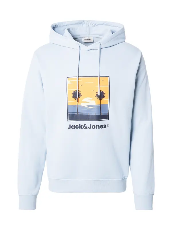 JACK & JONES JACK & JONES Sweater majica 'JJPERRY'  morsko plava / nebesko plava / zlatno žuta